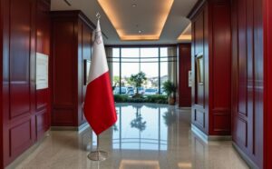 drapeau Malte sur socle