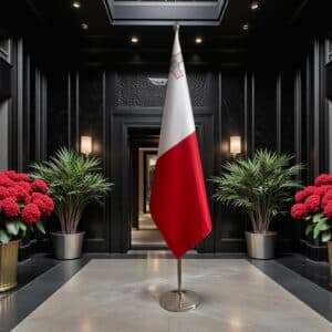 drapeau Malte sur socle