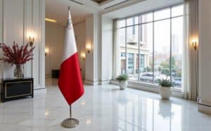 drapeau Malte sur socle