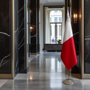 drapeau Malte sur socle
