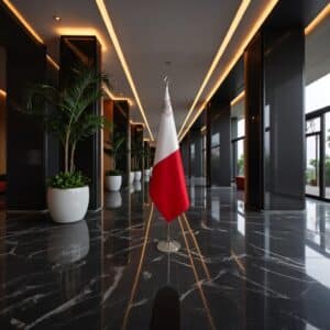 drapeau Malte sur socle