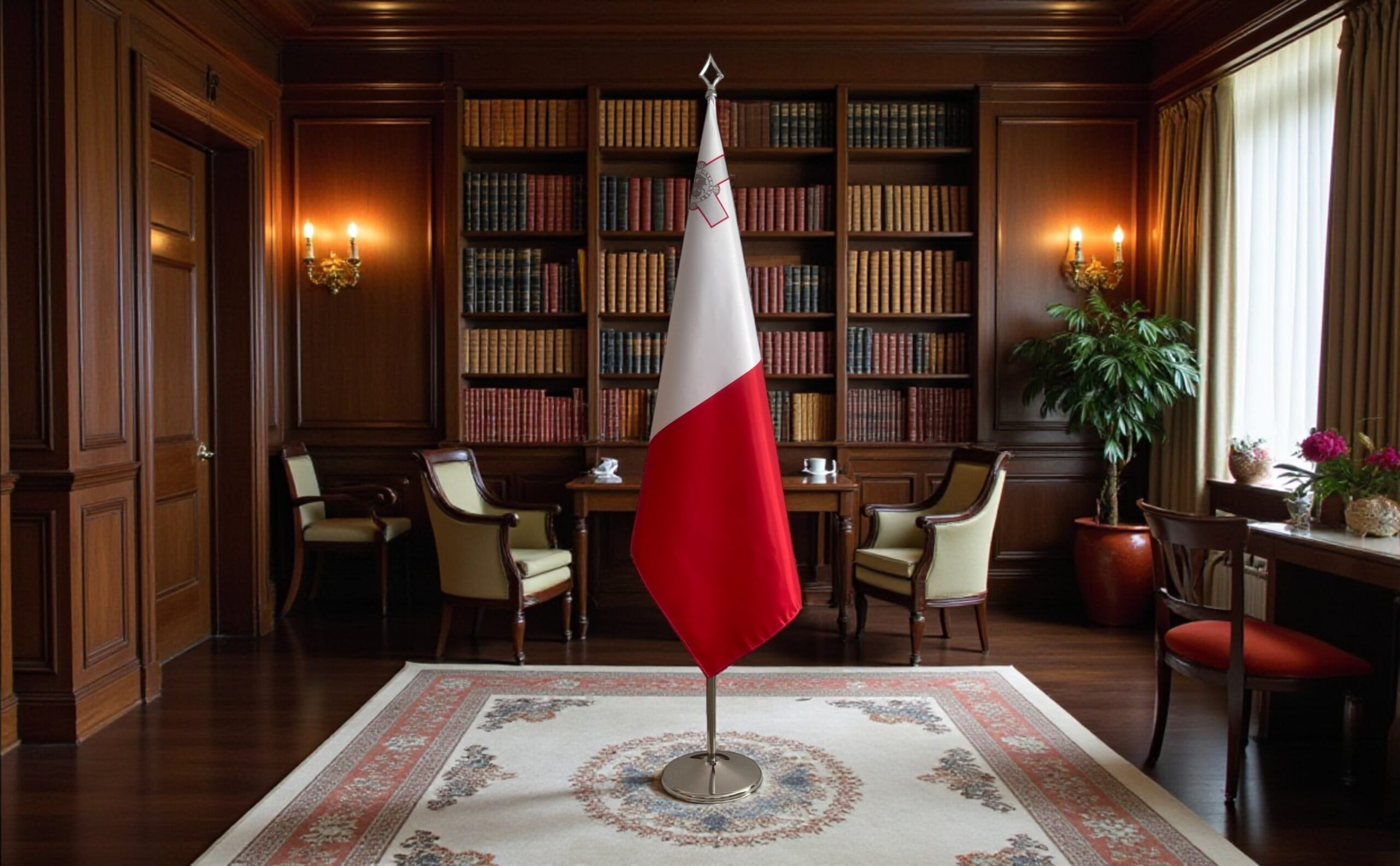 drapeau Malte sur socle