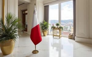 drapeau Malte avec support