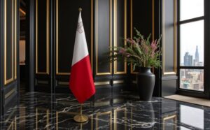 drapeau Malte avec support