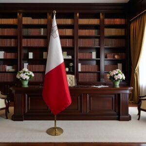 drapeau Malte avec support
