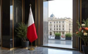 drapeau Malte avec mat