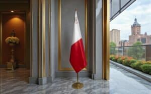 drapeau Malte avec mat