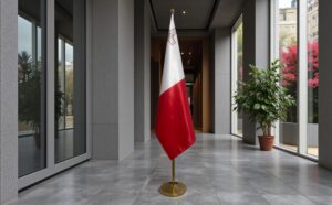 drapeau Malte avec mat