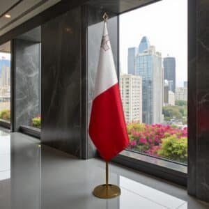 drapeau Malte avec pied