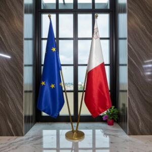 drapeau Malte avec pied