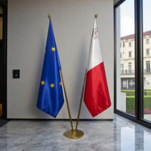 drapeau Malte avec pied