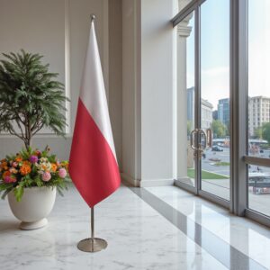 drapeau Pologne avec pied