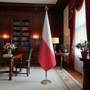 drapeau Pologne avec pied