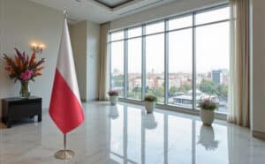 drapeau Pologne sur pied