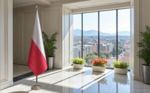 drapeau Pologne sur pied
