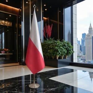 drapeau Pologne avec pied