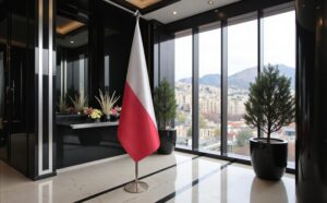 drapeau Pologne avec pied