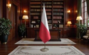 drapeau Pologne sur pied