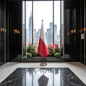 drapeau Pologne sur pied