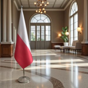 drapeau Pologne sur pied