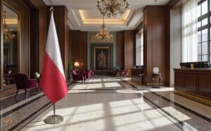 drapeau Pologne sur pied