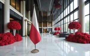 drapeau Pologne sur pied