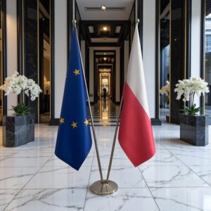 drapeau Pologne et UE
