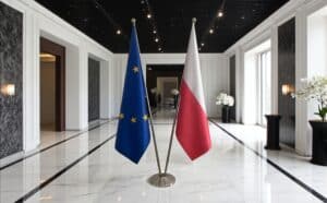 drapeau Pologne et UE