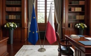 drapeau Pologne et UE