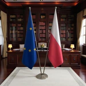 drapeau Pologne et UE