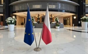 drapeau Pologne et UE