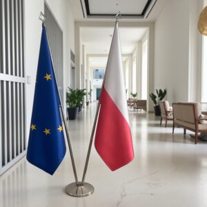 drapeau Pologne et UE