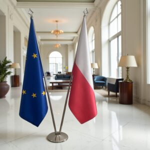 drapeau Pologne et UE