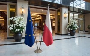 drapeau Pologne et UE