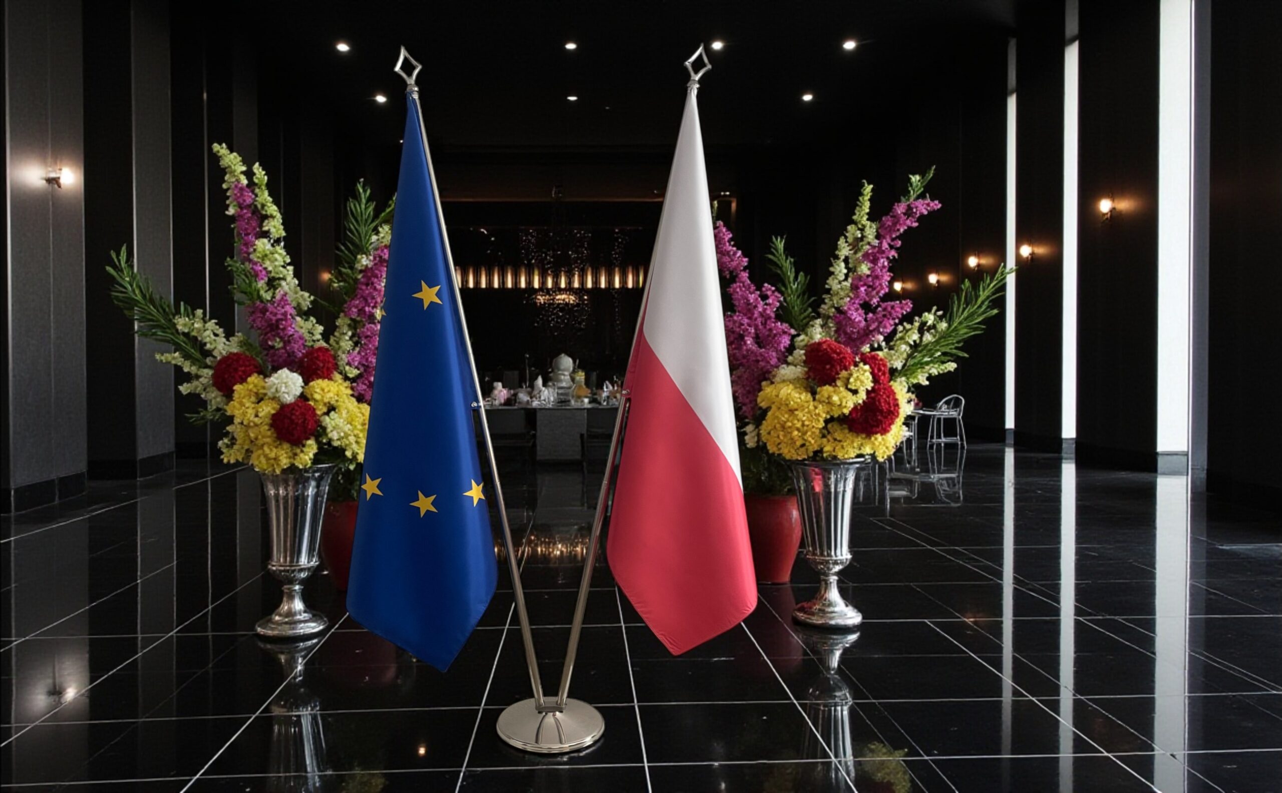 drapeau Pologne et UE