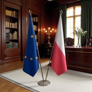 drapeau Pologne et UE