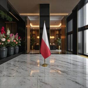 drapeau Pologne avec socle