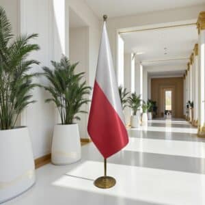 drapeau Pologne avec socle