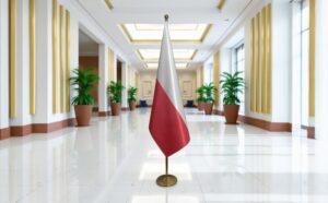drapeau Pologne avec socle