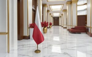 drapeau Pologne avec socle