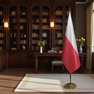 drapeau Pologne avec socle