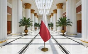 drapeau Pologne sur hampe