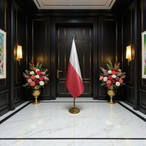 drapeau Pologne sur hampe