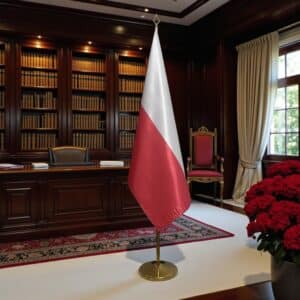 drapeau Pologne avec socle