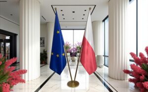 drapeau Pologne sur hampe