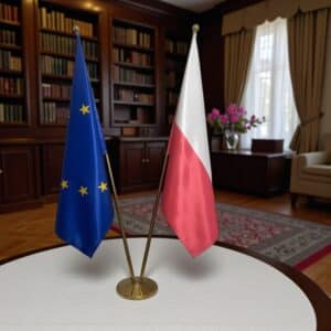 drapeau Pologne sur hampe