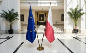 drapeau Pologne sur hampe