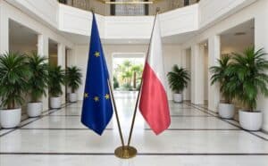 drapeau Pologne sur hampe