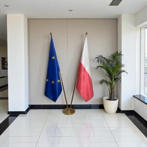 drapeau Pologne sur hampe