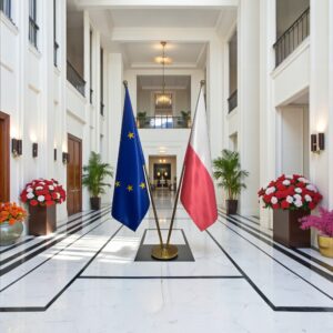 drapeau Pologne sur hampe